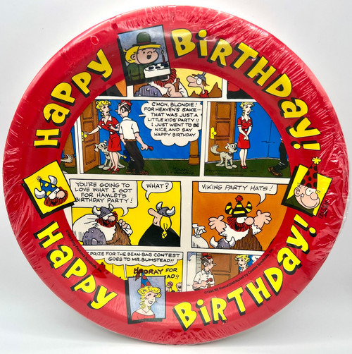 Sunday Funnies Comic Strip Hagar Blondie Birthday Party 10" Paper Banquet Plates