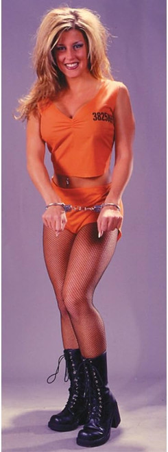 Got Busted Orange Prisoner Convict Fancy Dress Up Halloween Sexy Adult Costume
