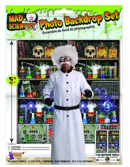 Mad Scientist Lab Haunted House Carnival Halloween Party Photo Backdrop Set