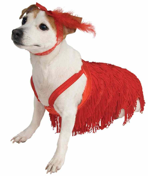 Flapper Roaring 20's Speakeasy Red Fancy Dress Up Halloween Pet Dog Cat Costume