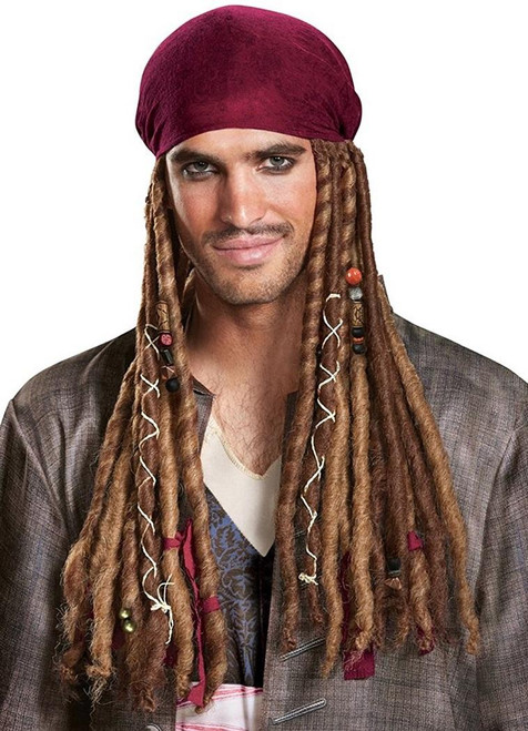 Jack Sparrow Bandana Hair Pirates Caribbean 5 Halloween Adult Costume Accessory