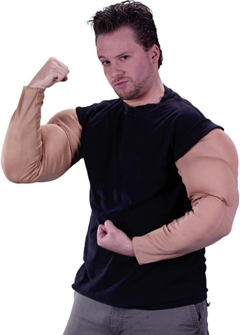 Muscle Arms Wrestler Strong Man Fancy Dress Up Halloween Adult Costume Accessory