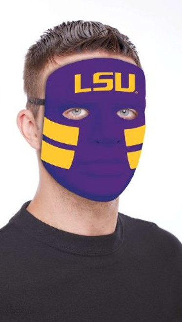 LSU Tigers Plastic Mask NCAA College Sports Party Favor Adult Costume Accessory