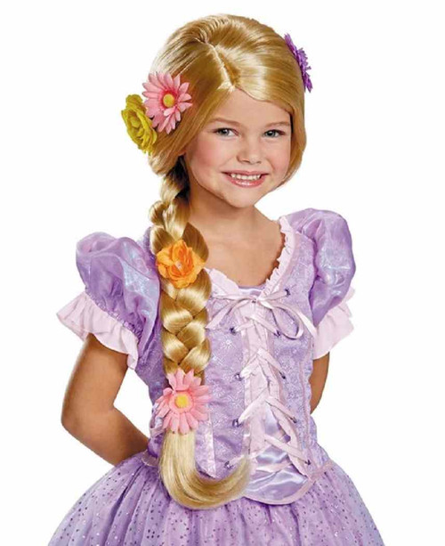 Rapunzel Wig Disney Princess Tangled Fancy Dress Up Halloween Costume Accessory