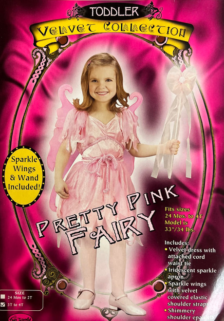 Pretty Pink Fairy Pixie Girl Cute Fancy Dress Up Halloween Child Toddler Costume