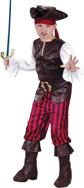 High Seas Buccaneer Caribbean Pirate Boy Fancy Dress Up Halloween Child Costume