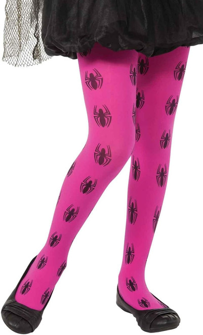 Pink Spider-Girl Tights Marvel Fancy Dress Up Halloween Child Costume Accessory