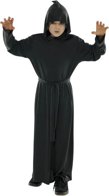 Shadow Phantom Grim Reaper Hooded Robe Fancy Dress Up Halloween Child Costume