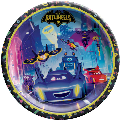 Batwheels DC Comics Batman Superhero Birthday Party 9" Paper Dinner Plates