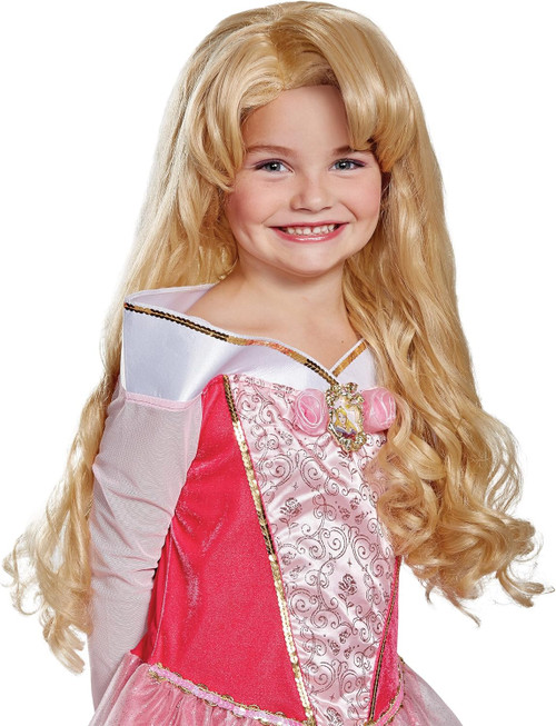 Aurora Wig Disney Princess Fancy Dress Halloween Deluxe Child Costume Accessory