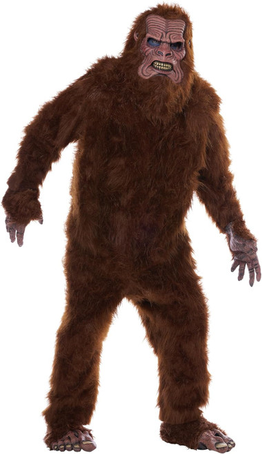 Deluxe Big Foot Sasquatch Brown Animal Fancy Dress Up Halloween Adult Costume