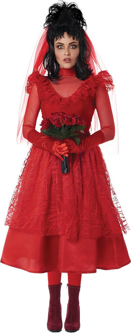 Bride From Hell Red Wedding Ghost Movie Fancy Dress Up Halloween Adult Costume