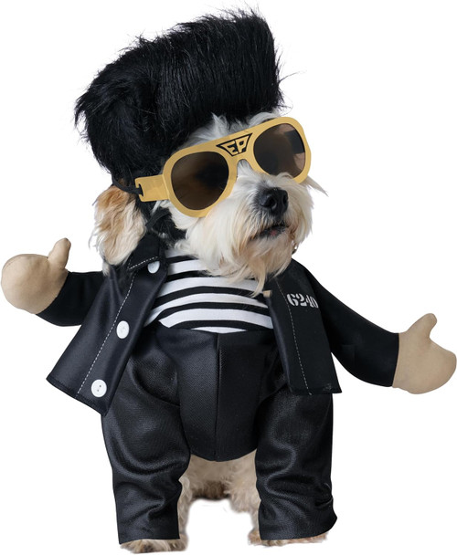 Elvis Jailhouse Rock Star Black ImPAWsters Fancy Dress Up Halloween Pet Costume