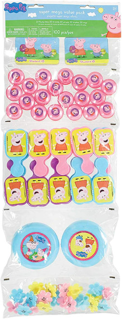 Peppa Pig Nick Jr Cartoon Show Kids Birthday Party 100 pc. Value Favor Pack