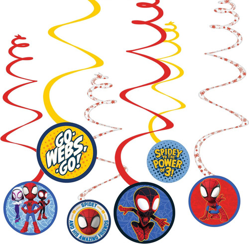 Spidey & His Amazing Friends Spider-Man Birthday Party Hanging Swirl Decorations