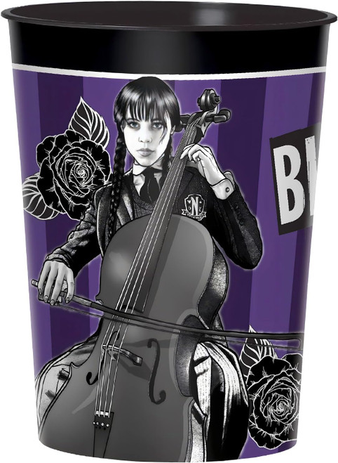 Wednesday Addams Family Halloween Birthday Party Favor 16 oz. Plastic Cup