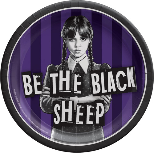 Wednesday Addams Family Halloween Birthday Party 7" Paper Dessert Plates