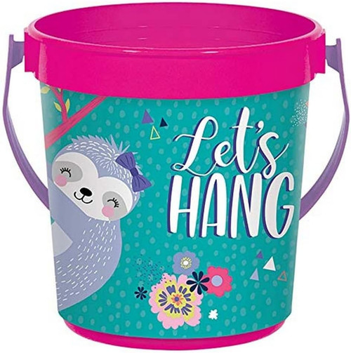 Sloth Animal Jungle Cute Kids Birthday Party Favor Container Plastic Bucket