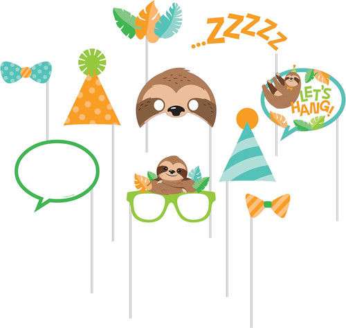 Sloth Animal Jungle Cute Kids Party Birthday Party Favor Photo Props
