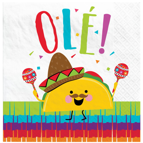 Pinata Mexican Fiesta Cinco de Mayo Theme Party Paper Beverage Napkins
