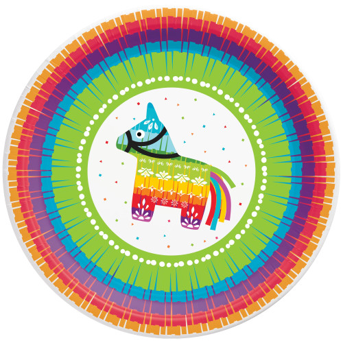 Pinata Mexican Fiesta Cinco de Mayo Theme Party 8.5" Paper Dinner Plates
