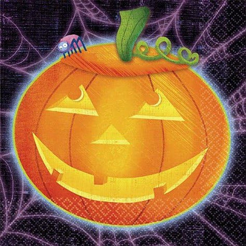 Playful Pumpkin Halloween Carnival Party Bulk 100 ct. Paper Luncheon Napkins