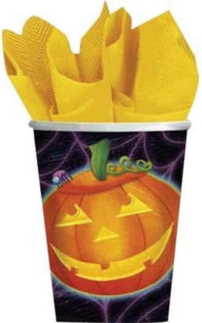 Playful Pumpkin Jack O' Lantern Halloween Carnival Party 9 oz. Paper Cups