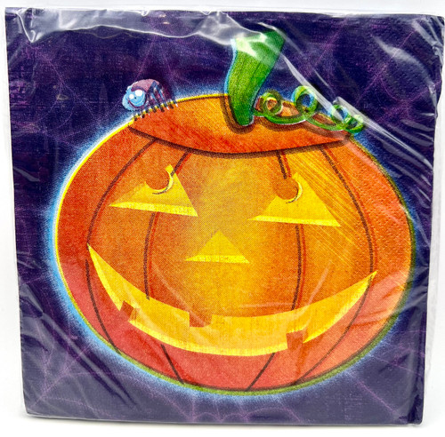 Playful Pumpkin Jack O' Lantern Halloween Carnival Party Paper Luncheon Napkins