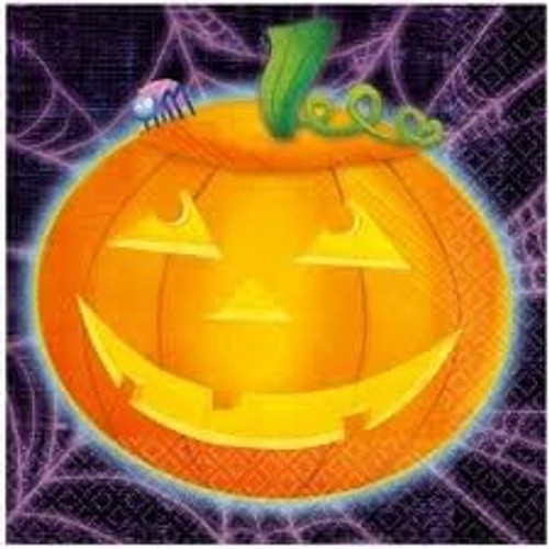 Playful Pumpkin Jack O' Lantern Halloween Carnival Party Paper Beverage Napkins