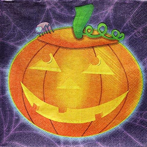 Playful Pumpkin Halloween Carnival Party Bulk 100 ct. Paper Beverage Napkins
