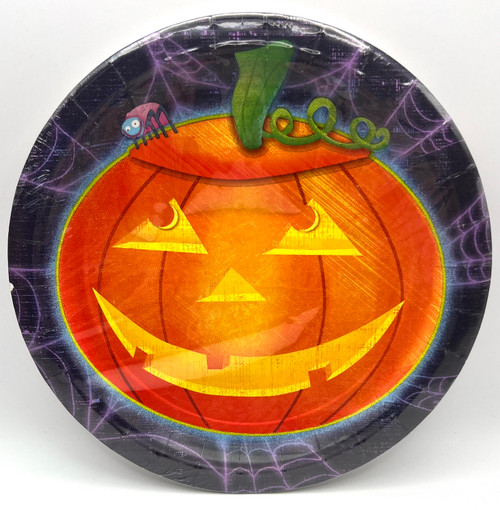 Playful Pumpkin Jack O' Lantern Halloween Carnival Party 9" Paper Dinner Plates