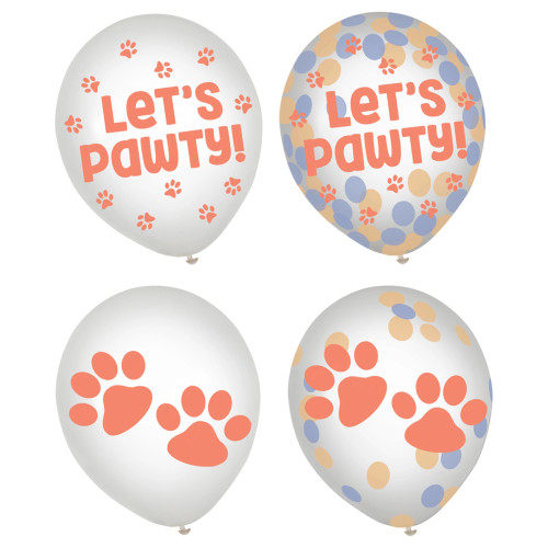 Pawsome Party Puppy Dog Animal Birthday Party Decoration Confetti Latex Balloons