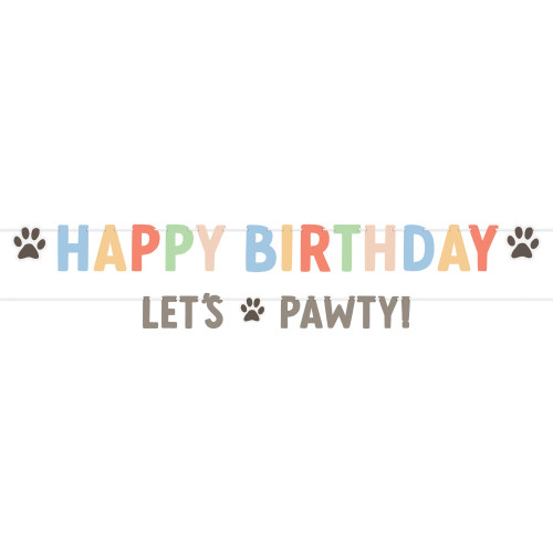 Pawsome Party Puppy Dog Animal Birthday Party Decoration 2 ct. Letter Banner Kit