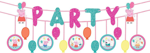Peppa Pig Confetti Nick Cartoon Kids Birthday Party Decoration 2 ct. Banner Kit