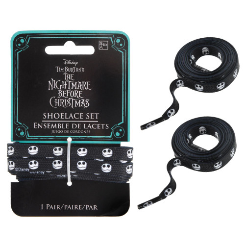 Nightmare Before Christmas Birthday Halloween Party Favor Black Fabric Shoelaces