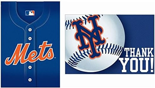 New York Mets MLB Baseball Sports Banquet Theme Party Invitations & Thank Yous