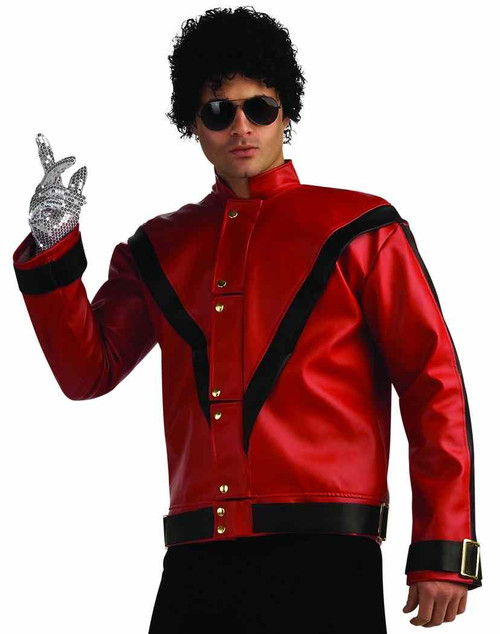 Thriller Jacket Michael Jackson Red Fancy Dress Halloween Deluxe Adult Costume