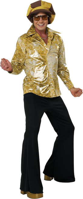 Disco Shirt & Hat Set 70's Retro Fancy Dress Up Halloween Adult Costume 2 COLORS Disco Shirt & Hat Set 70's Retro Fancy Dress Up Halloween Adult Costume 2 COLORS