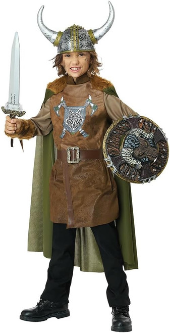 Brave Viking Warrior Boy Medieval Norse Fancy Dress Up Halloween Child Costume