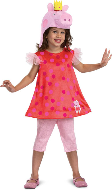 Peppa Pig Party Dress Classic Cartoon Fancy Dress Up Halloween Child Costume