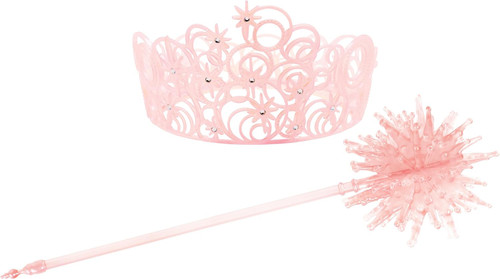 Glinda Wand & Crown Wicked Pink Fancy Dress Up Halloween Child Costume Accessory