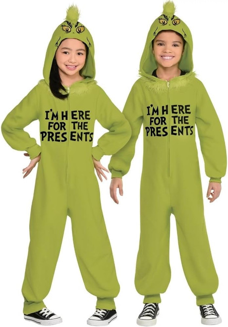 The Grinch Zipster Dr. Seuss Jumpsuit Green Fancy Dress Halloween Child Costume