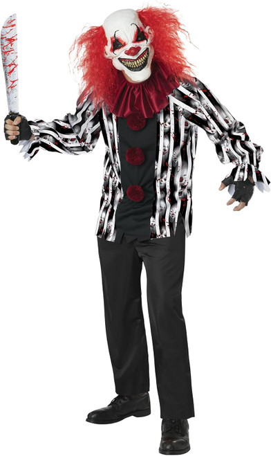 Demented Clown Scary Circus Carnival Killer Fancy Dress Halloween Adult Costume Demented Clown Scary Circus Carnival Killer Fancy Dress Halloween Adult Costume