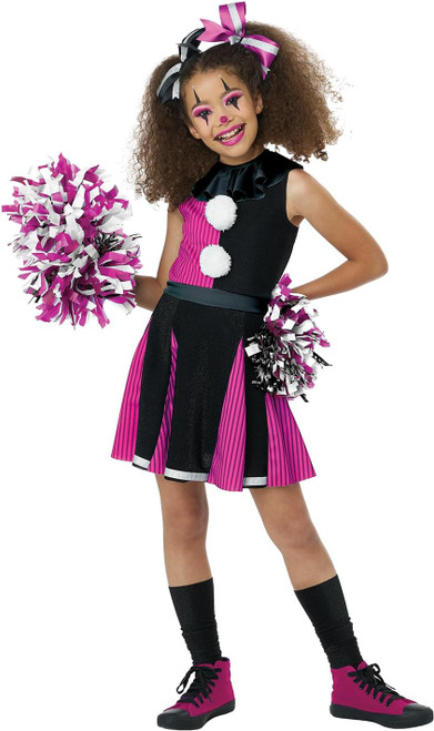 Cheer-ful Clown Girl Circus Carnival Cheer Fancy Dress Halloween Child Costume