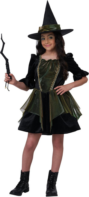 Emerald City Witch Wicked Black Gothic Fancy Dress Up Halloween Child Costume Emerald City Witch Wicked Black Gothic Fancy Dress Up Halloween Child Costume
