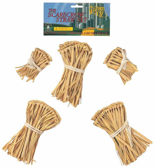 Scarecrow Straw Kit Ties Wizard of Oz Fancy Dress Up Halloween Costume Accessory