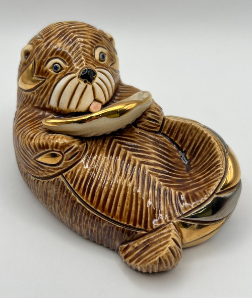 Sea Otter Artesania Rinconada De Rosa Silver Anniversary Collectible Figurine
