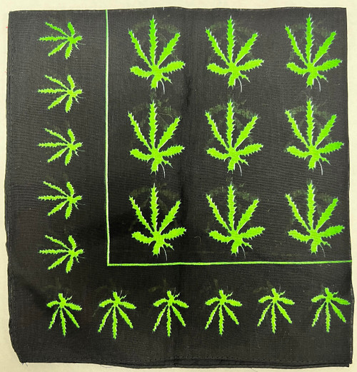 Pot Leaf Bandana Hippie 60's Fancy Dress Up Halloween Adult Costume Accessory