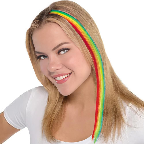Rainbow Hair Extension Suit Yourself Fancy Dress Up Halloween Costume Accessory