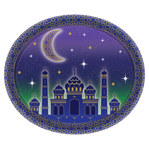Eid Mubarak Celebration Ramadan Religious Theme Party 12" Oval Banquet Plates